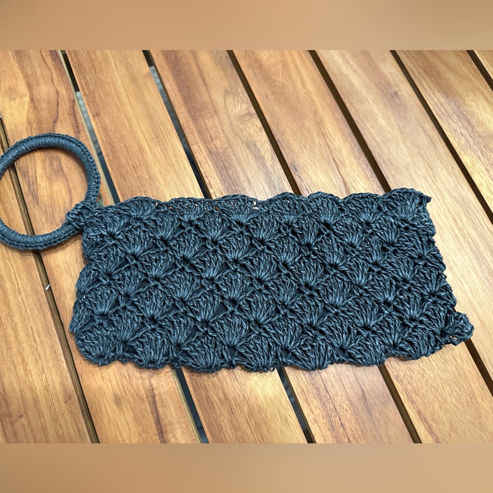 Simple black macrame wristlet by Mud Pie